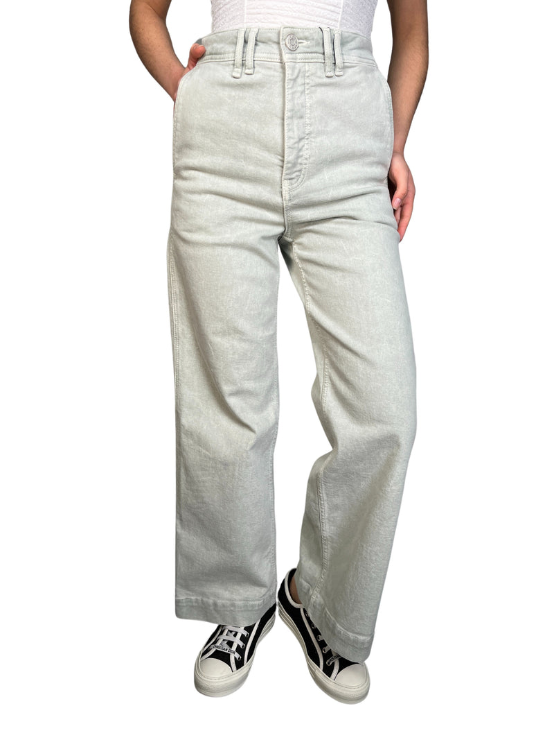 Jeans Straight Cropped Menta