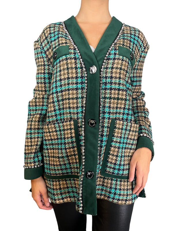 Cardigan Taidong Check Boucle