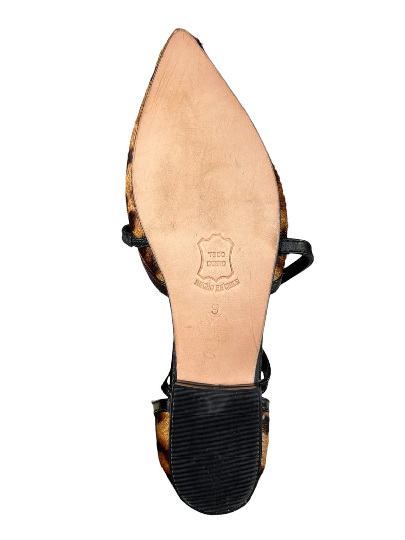 Flats Cuero Leopardo