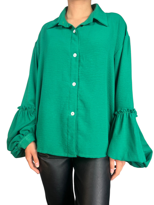 Blusa Mangas Aglobadas