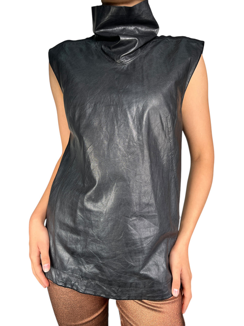 Blusa Cuero Y Lana