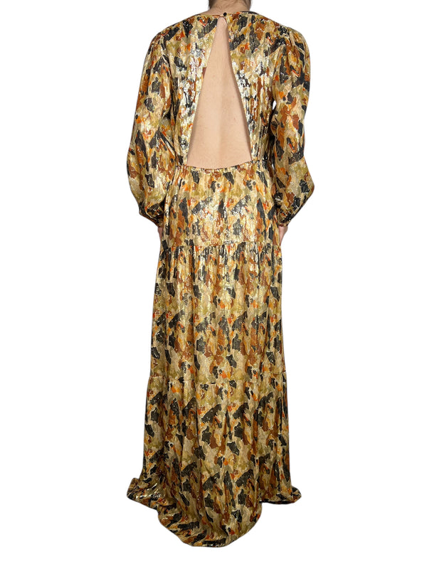 Vestido Seda Fibras Metalizadas