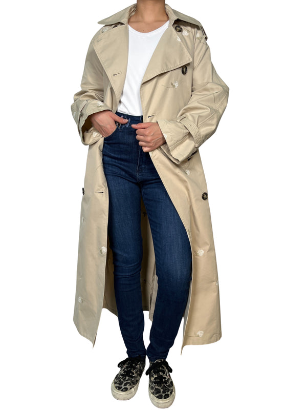 Trench Flores Bordadas Oversize