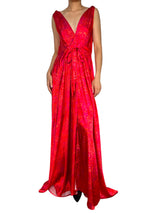 Vestido Maxi Animal Print Rojo