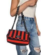 Cartera Rayas Rojo/Negro