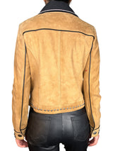Chaqueta Cuero Bordada