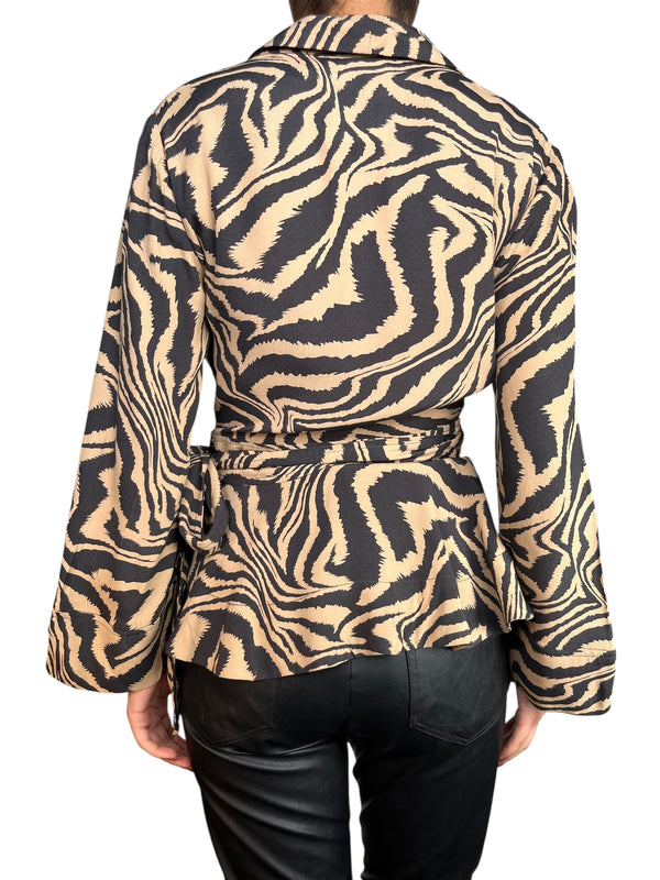 Blusa Wrap Zebra Print
