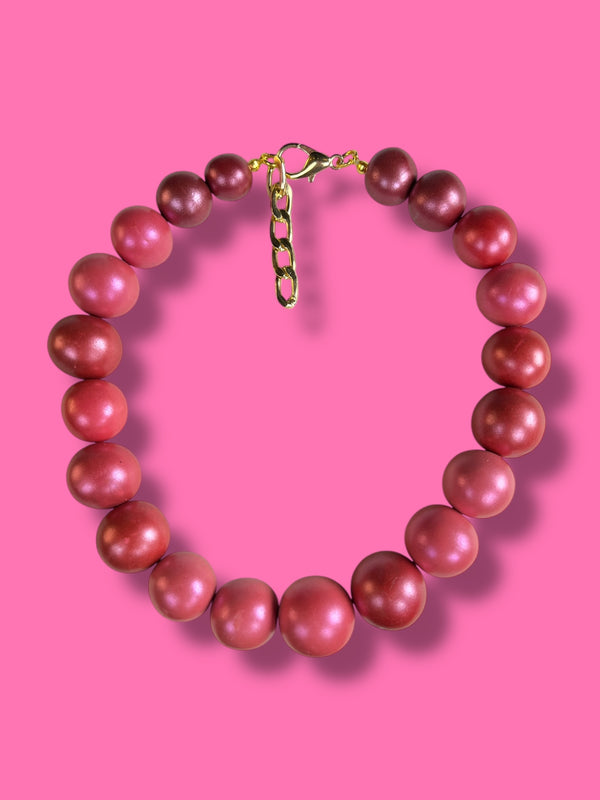 Collar Esferas Rosado