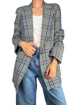 Blazer Plaid Morado/Azul