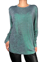 Polera Tejida Fibras Metalizadas