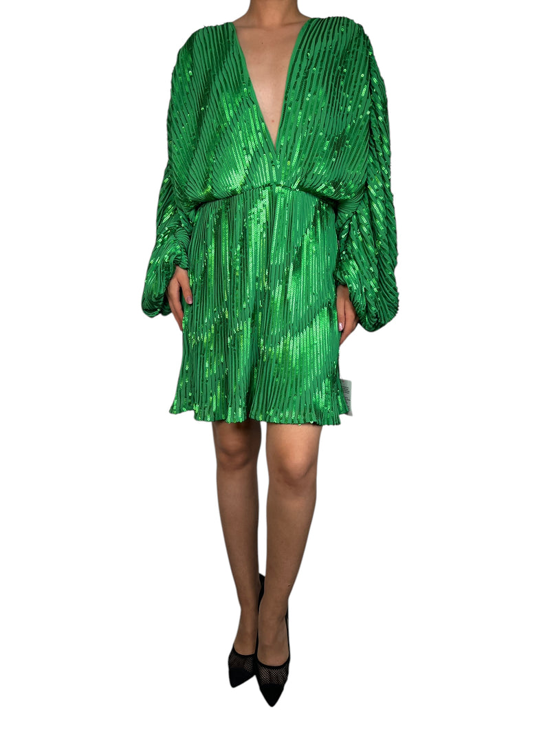 Vestido Plisado Con Lentejuelas