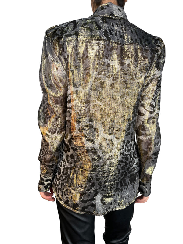 Blusa Seda Fibras Metalizadas