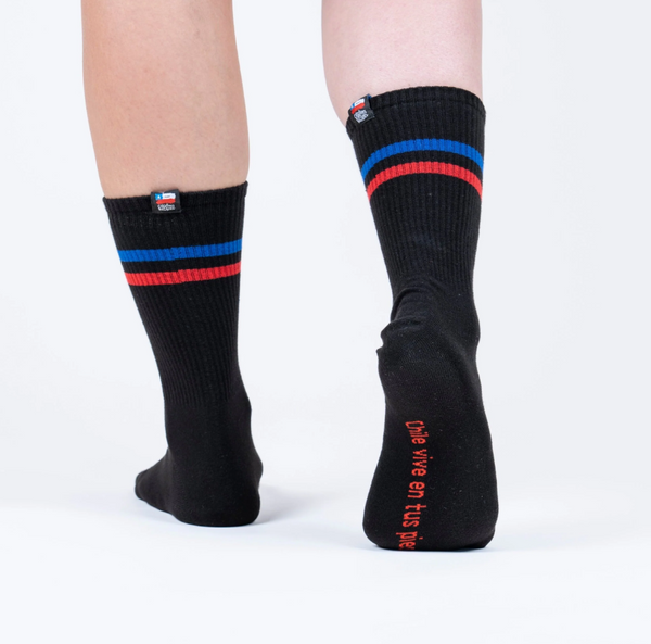 Calcetines Negro Tricolor Largo