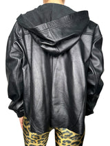Chaqueta Cuero Hoodie Pop