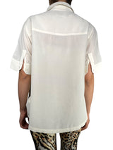 Blusa Seda Detalle Bordado Cuello