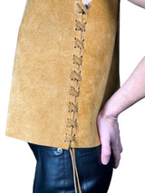 Chaqueta Sin Mangas Cuero y Conchitas