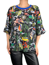 Blusa Estampada Dos Telas