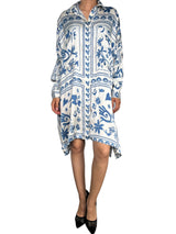 Vestido Camisero Estampado Azul