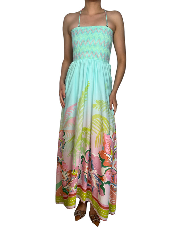 Vestido Halter Fruncido