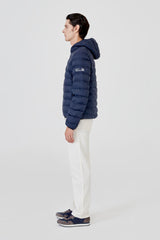 Parka Azul Con Capucha Hombre - Sin Batería