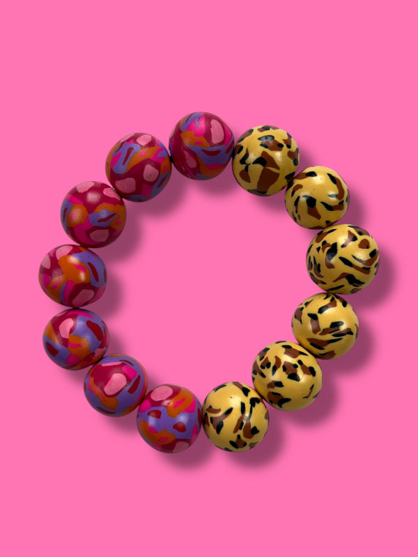 Pulsera Esferas Animal Print