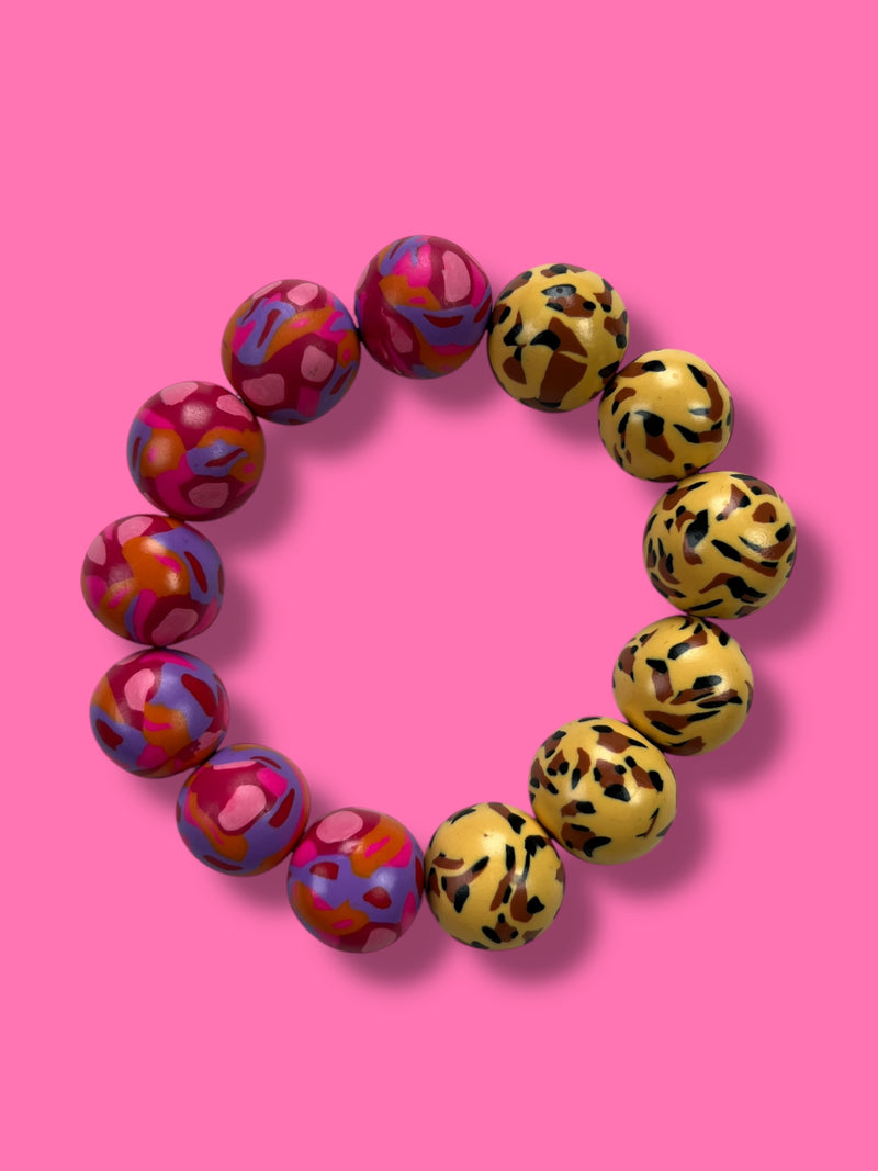 Pulsera Esferas Animal Print