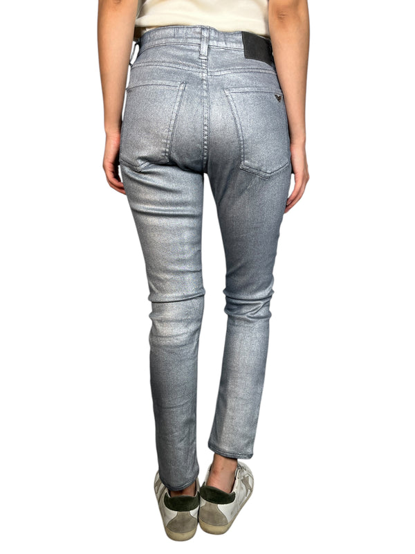 Jeans Slim Metal Silver
