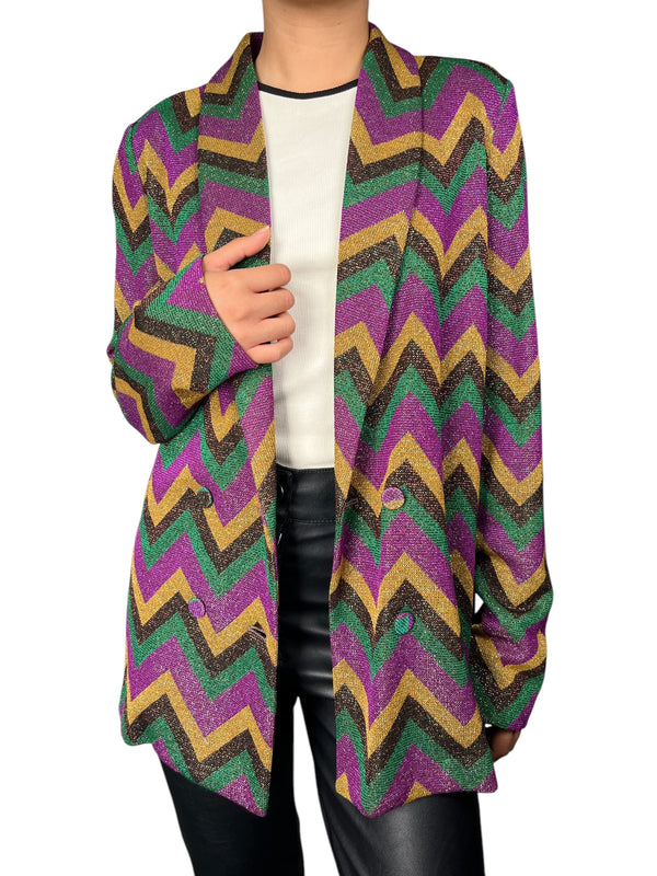 Blazer Ligero Fibras Metalizadas
