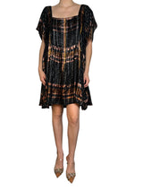 Vestido Fibras Metalizadas Bronce