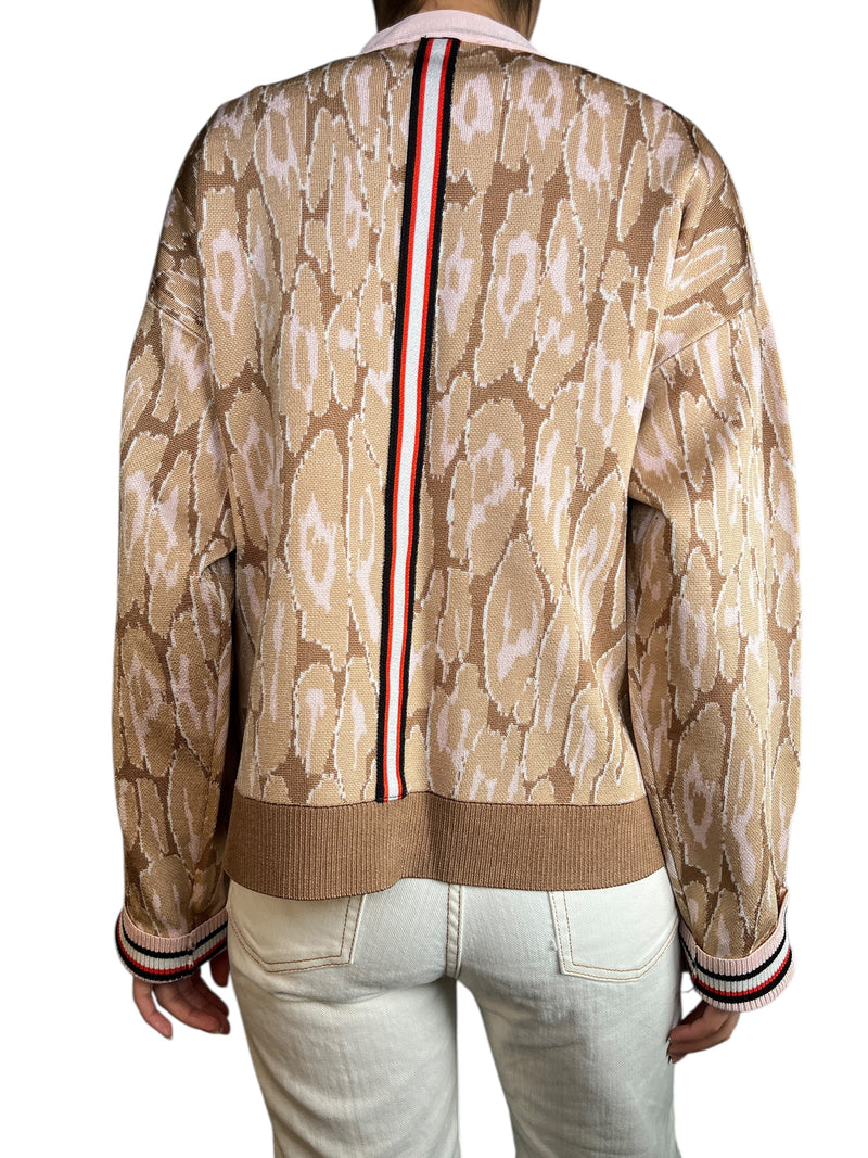 Cárdigan Animal Print Rosa Camel
