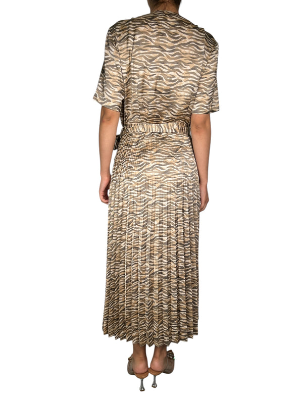 Vestido Animal Print Plisado
