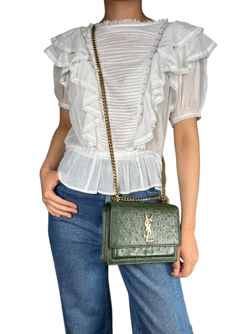 Cartera Cuero Verde