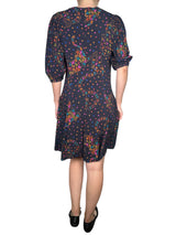 Vestido Negro Puntos Multicolor