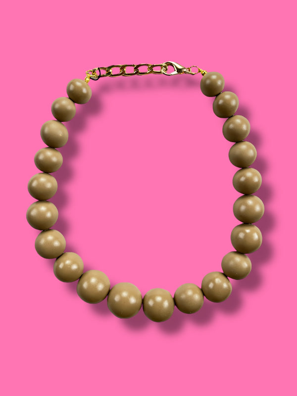 Collar Esferas Chocolate