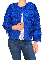 Tapado Flores Azul Rey