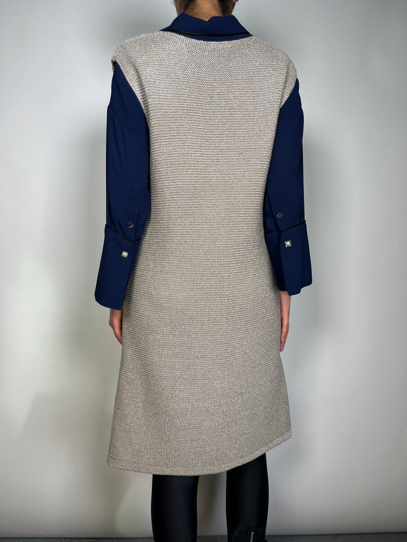 Vestido Tejido Fibras Metalizadas
