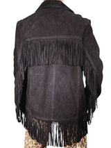 Chaqueta Cuero Gamuzado Flecos