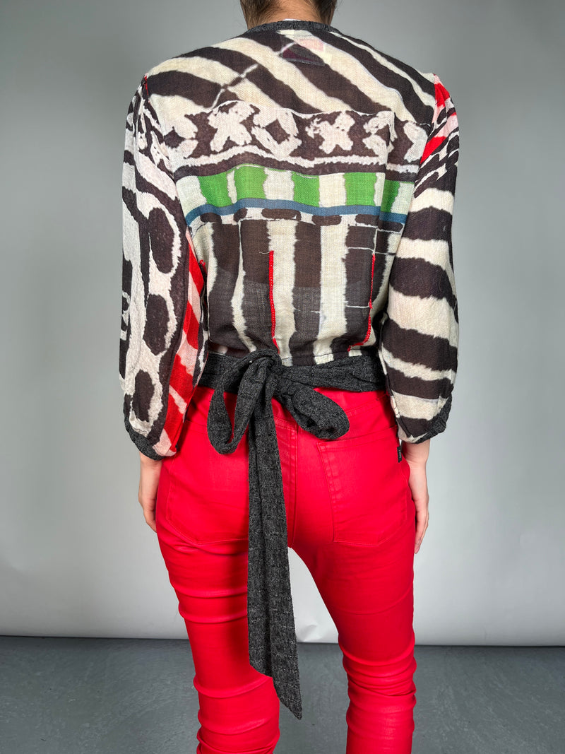 Blusa Wrap Tejida