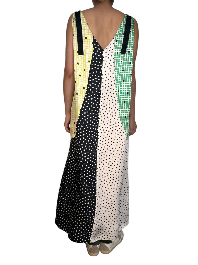 Vestido Color Block Estampado