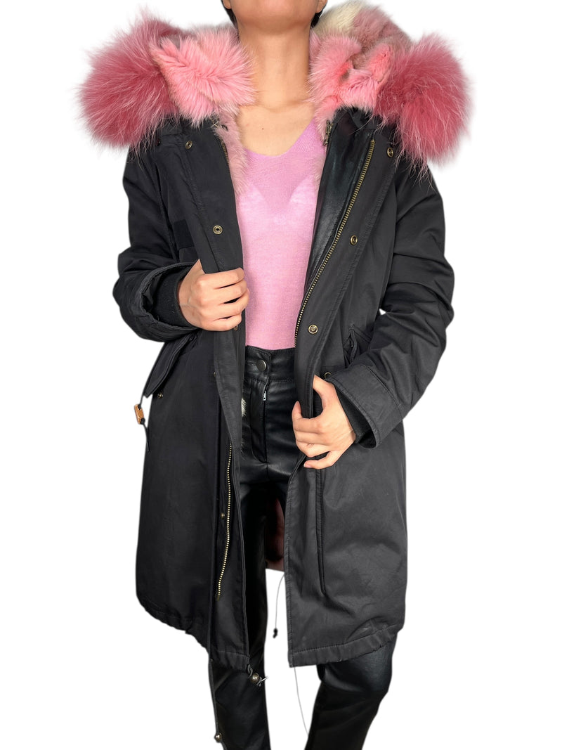 Abrigo Piel De Mapache Reversible