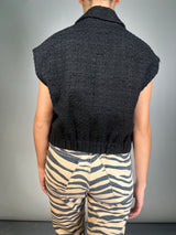 Chaqueta Tweed Sin Mangas