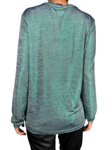 Polera Tejida Fibras Metalizadas