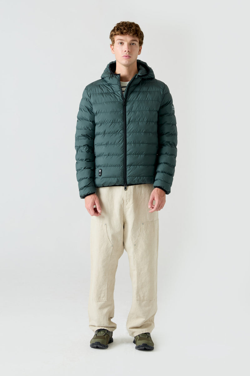 Parka Verde Oscuro con Capucha - Sin Batería