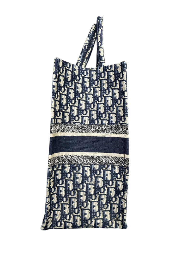 Dior Book Tote Large en Ecru y Azul