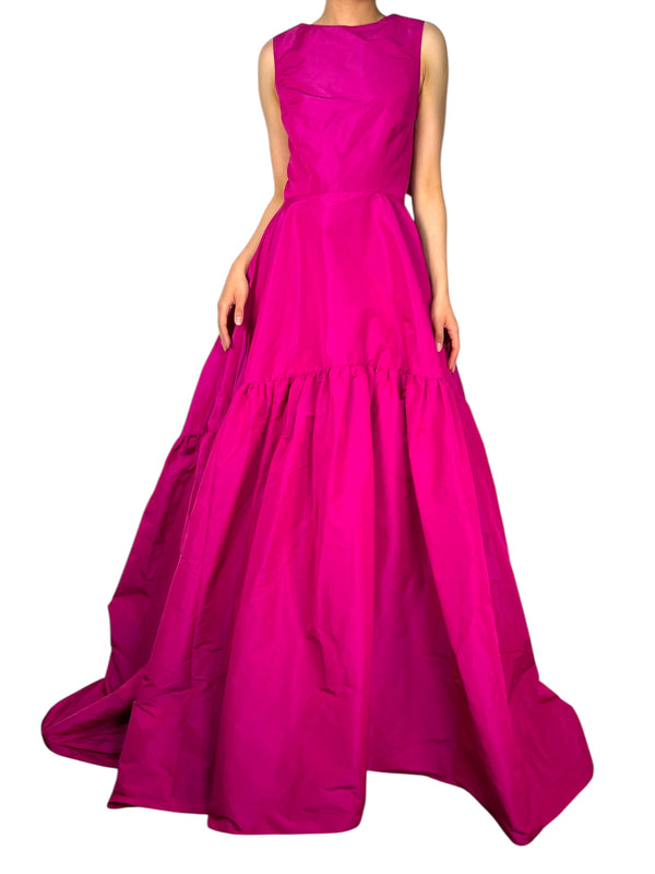 Vestido Taffeta Magenta Bow Tie