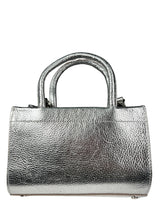Cartera Cuero Plateada