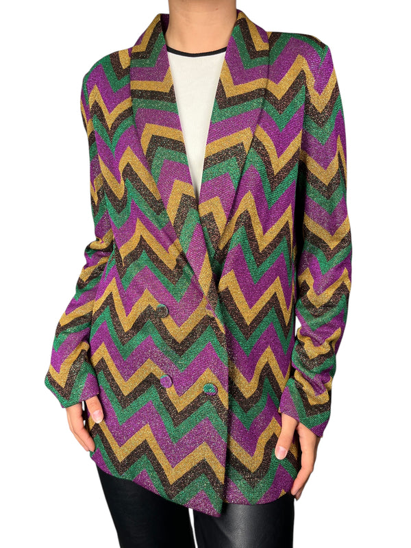 Blazer Ligero Fibras Metalizadas