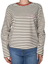 Camiseta Beige Rayas Café