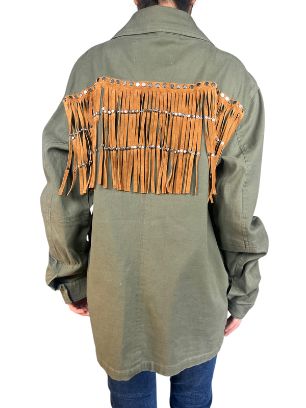 Chaqueta Militar Flecos y Tachas