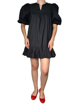 Vestido Negro Flores Bordadas